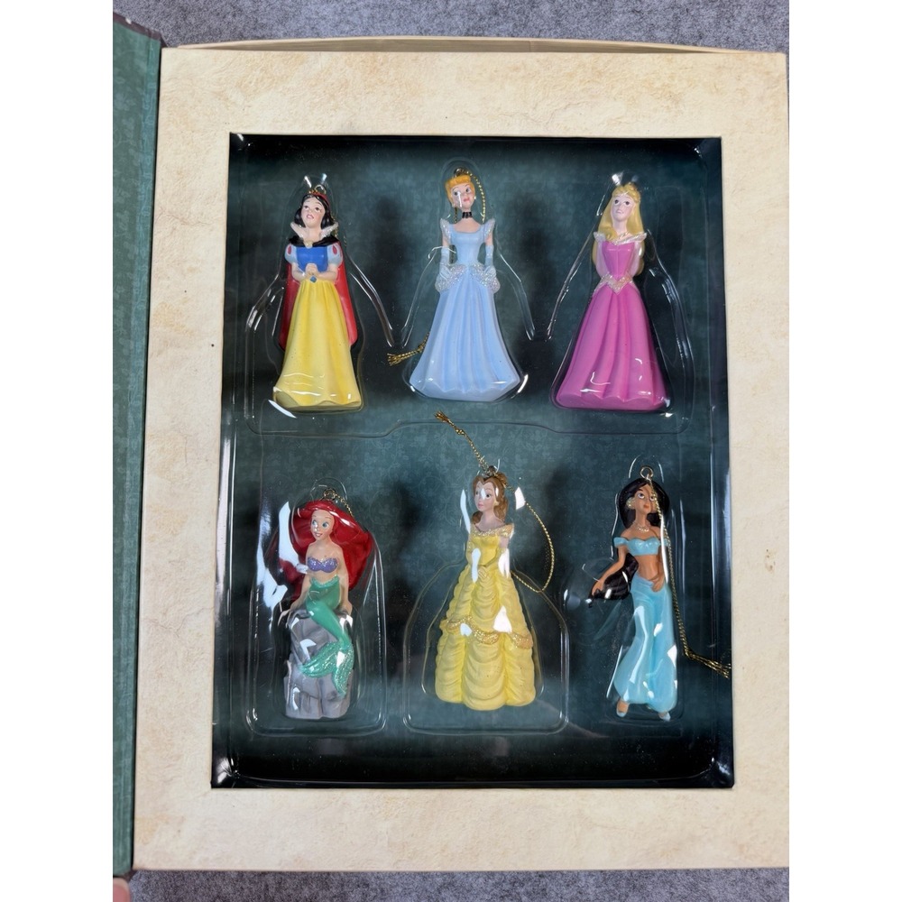 Disney Princess Storybook Christmas Ornament Set 6 Pc #20120 Retired